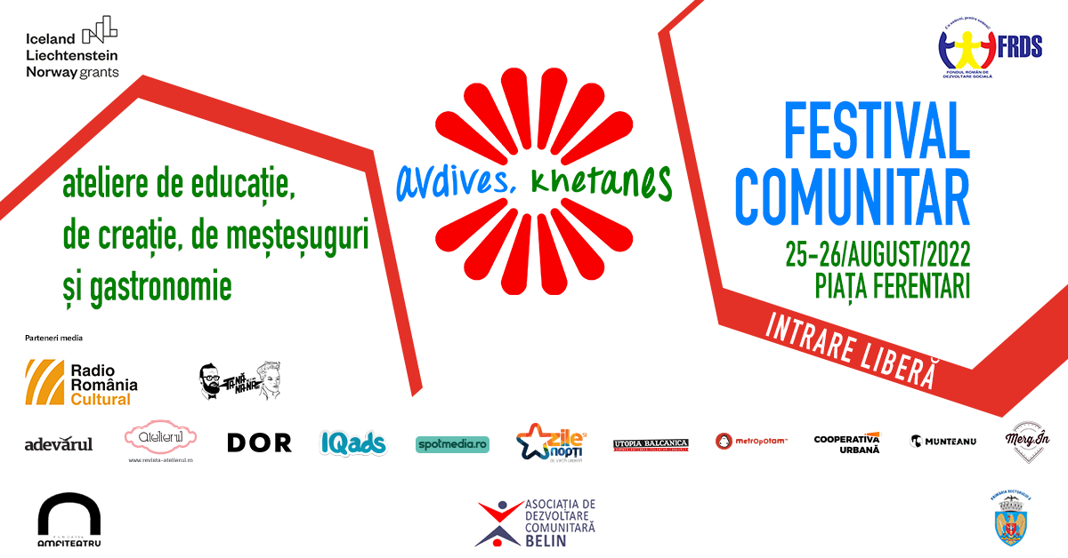 Festivalul Avdives Khetanes – teatru și ateliere de educație, creație, meșteșuguri și gastronomie în Ferentari (25 – 26 august)
